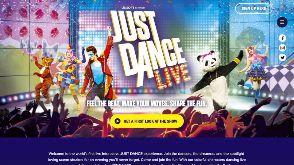 Just Dance Live website
